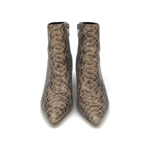 MARC FISHER Retire Snake Print Ankle Bootie Cream Brown 5 - Picture 3 of 11